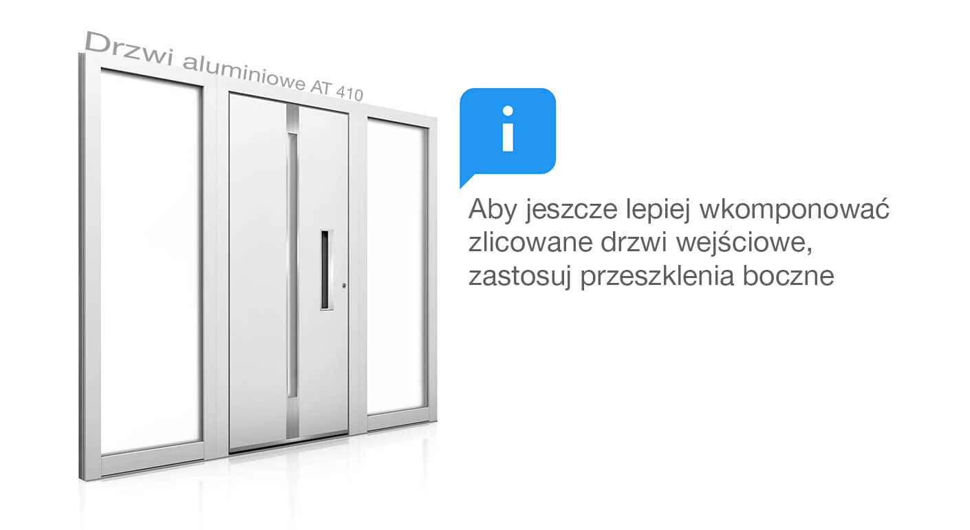 Aby jeszcze lepiej wkomponować zlicowane drzwi wejściowe, zastosuj przeszklenia boczne.jpg